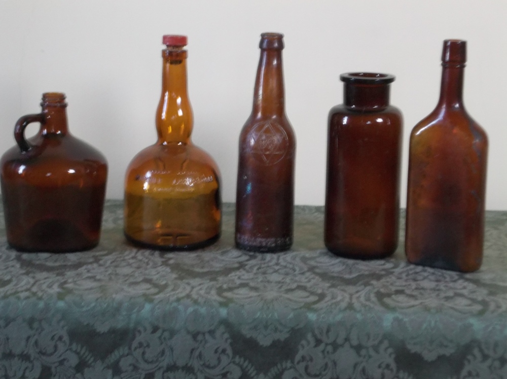Group of Various Types of Vintage Liquor Bottles