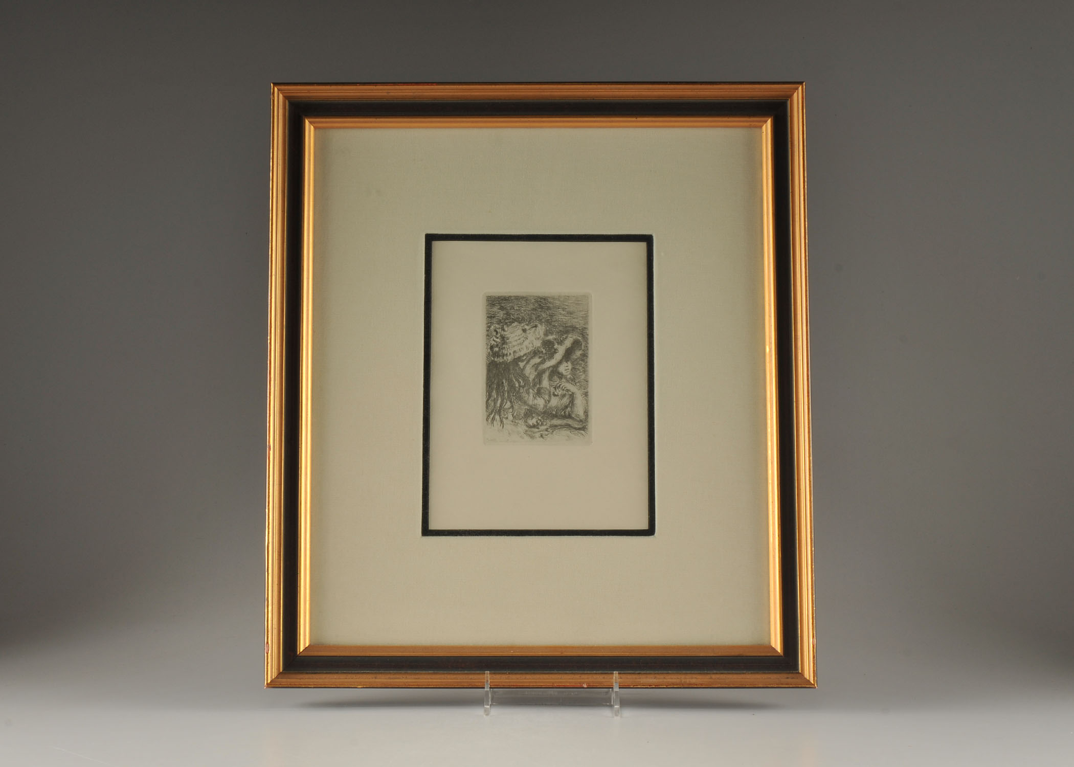 Pierre Auguste Renoir Restrike Etching, "Le Chapeau"