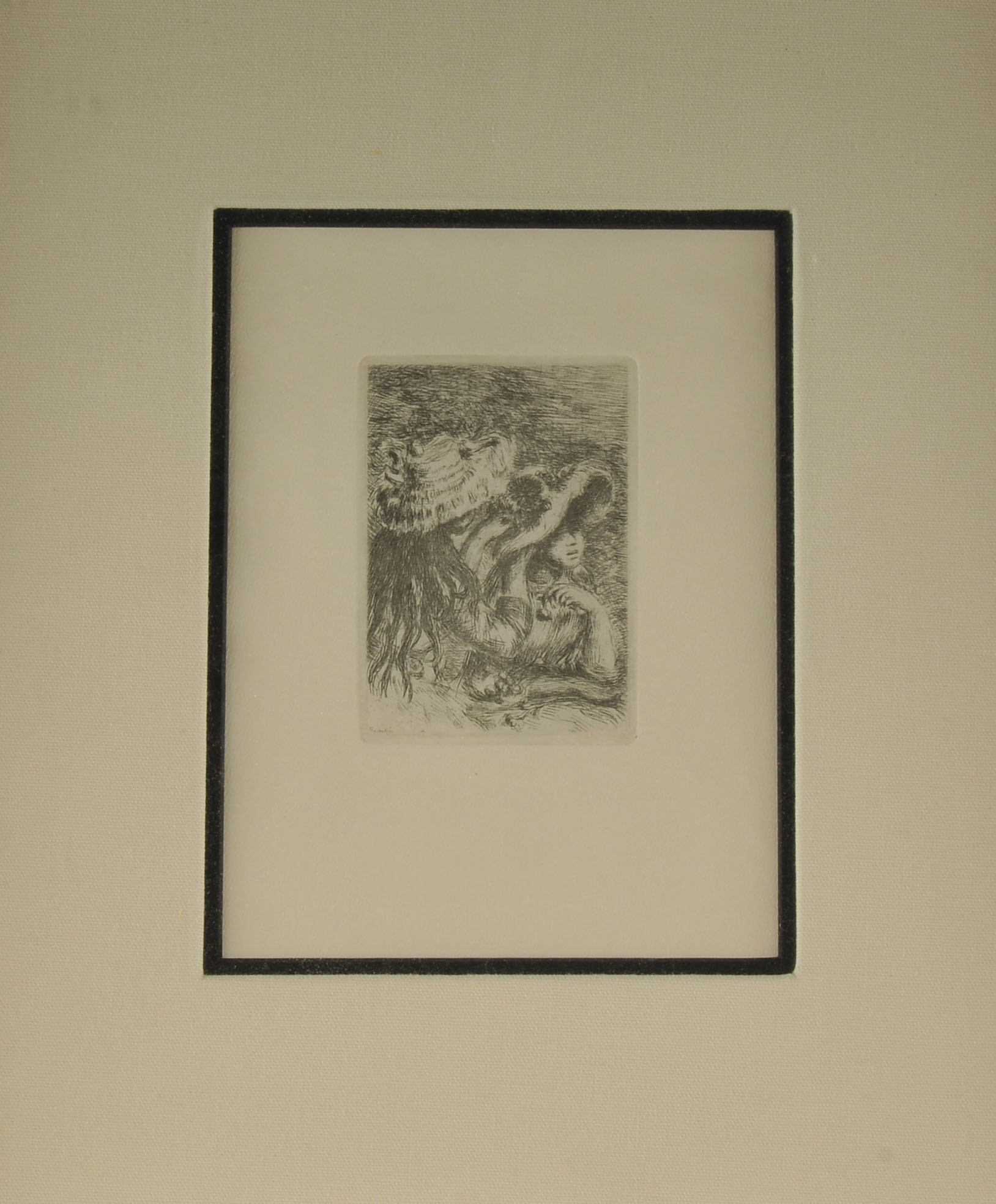 Pierre Auguste Renoir Restrike Etching, "Le Chapeau"