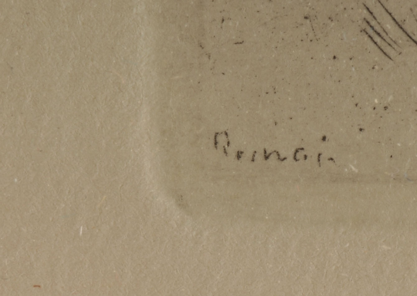 Pierre Auguste Renoir Restrike Etching, "Le Chapeau"