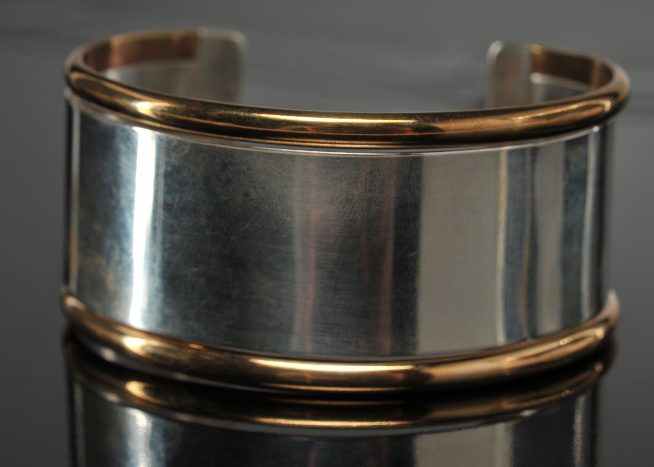 Sterling and Gold Toned Cuff Bracelet