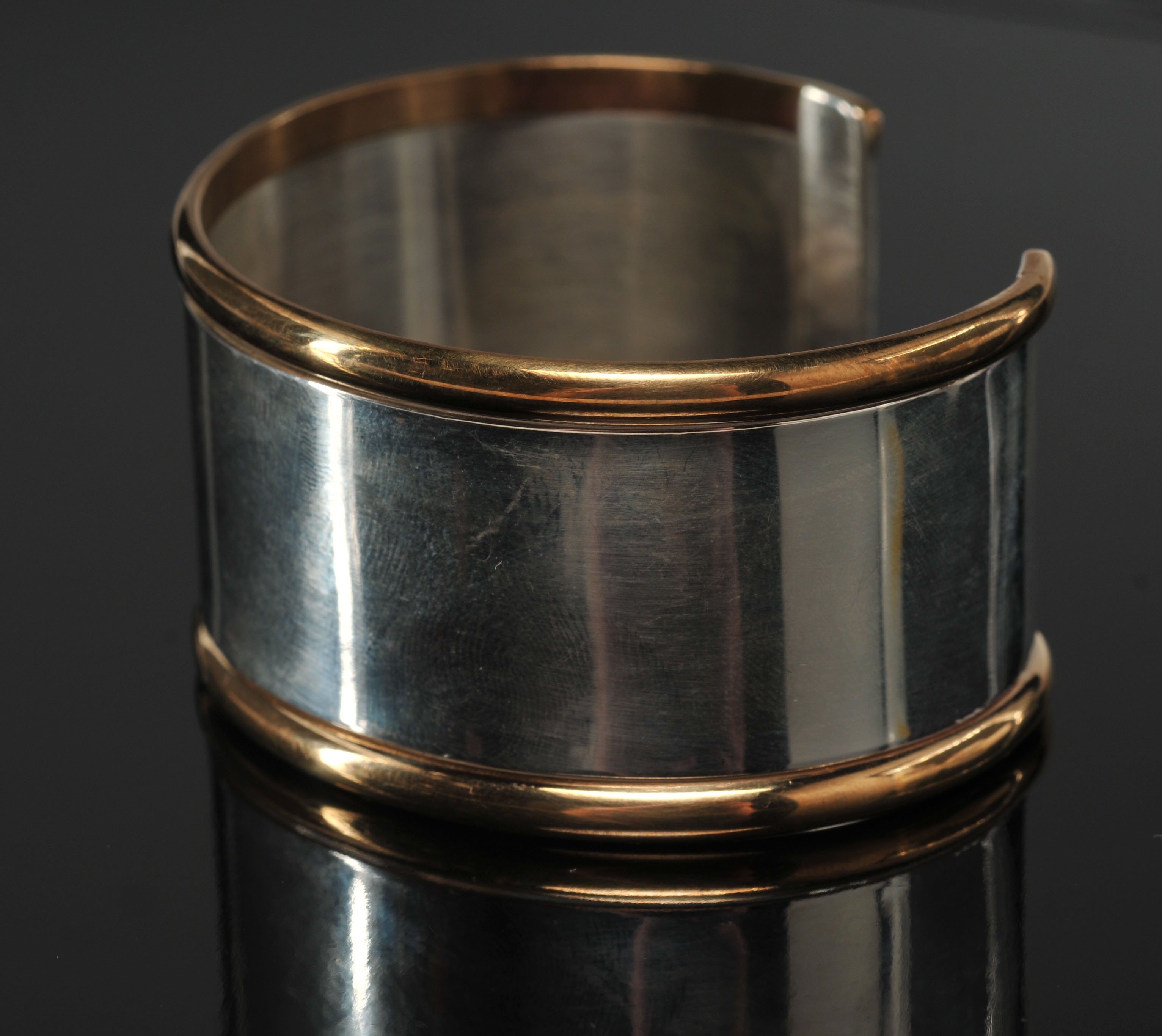 Sterling and Gold Toned Cuff Bracelet