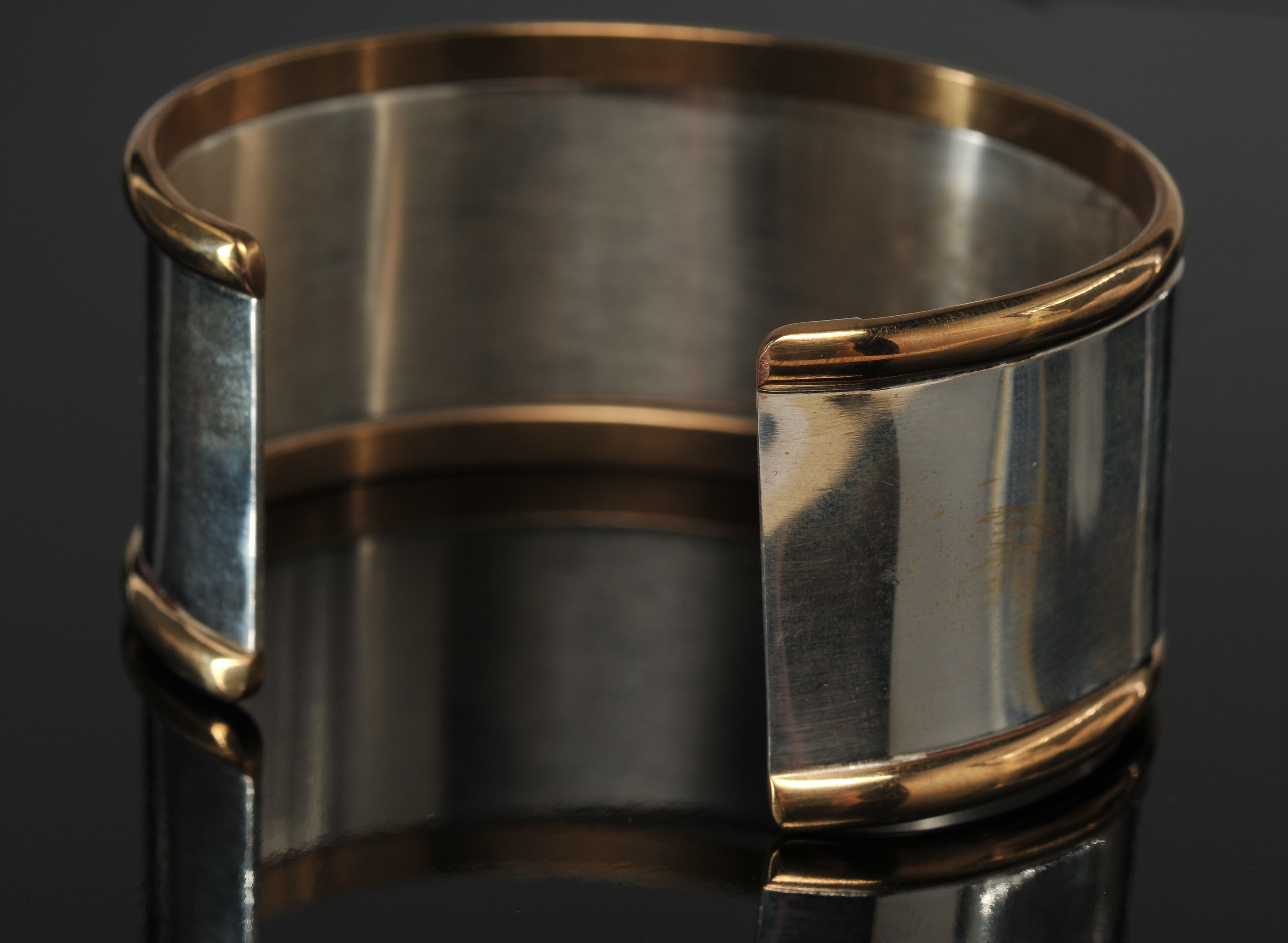 Sterling and Gold Toned Cuff Bracelet