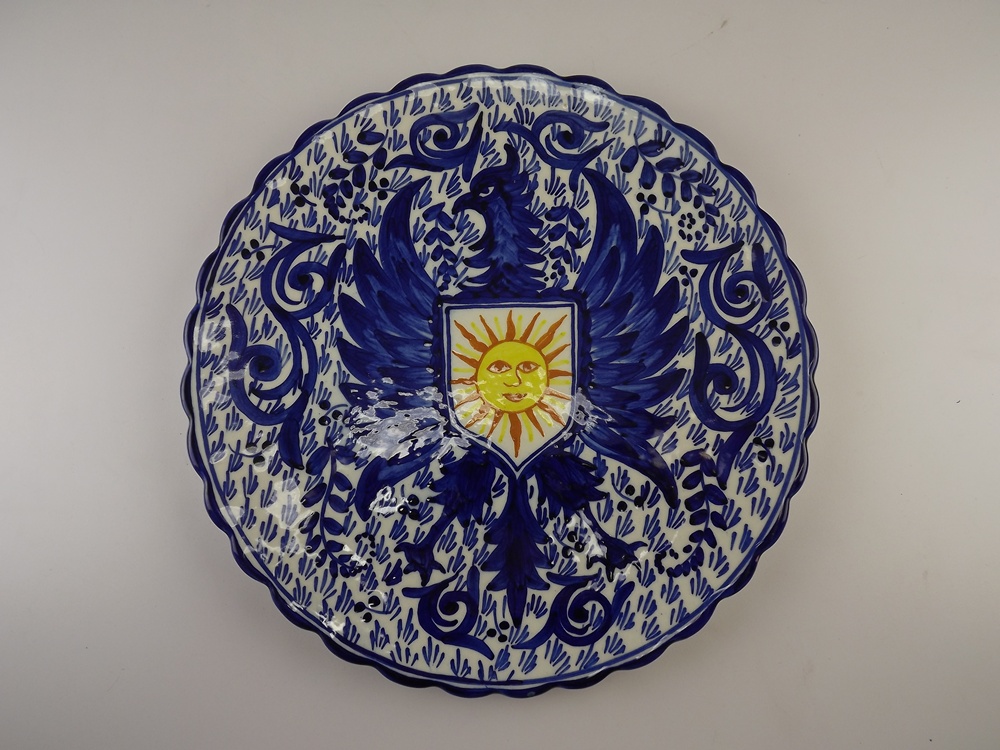 Blue and White Platter and Vase