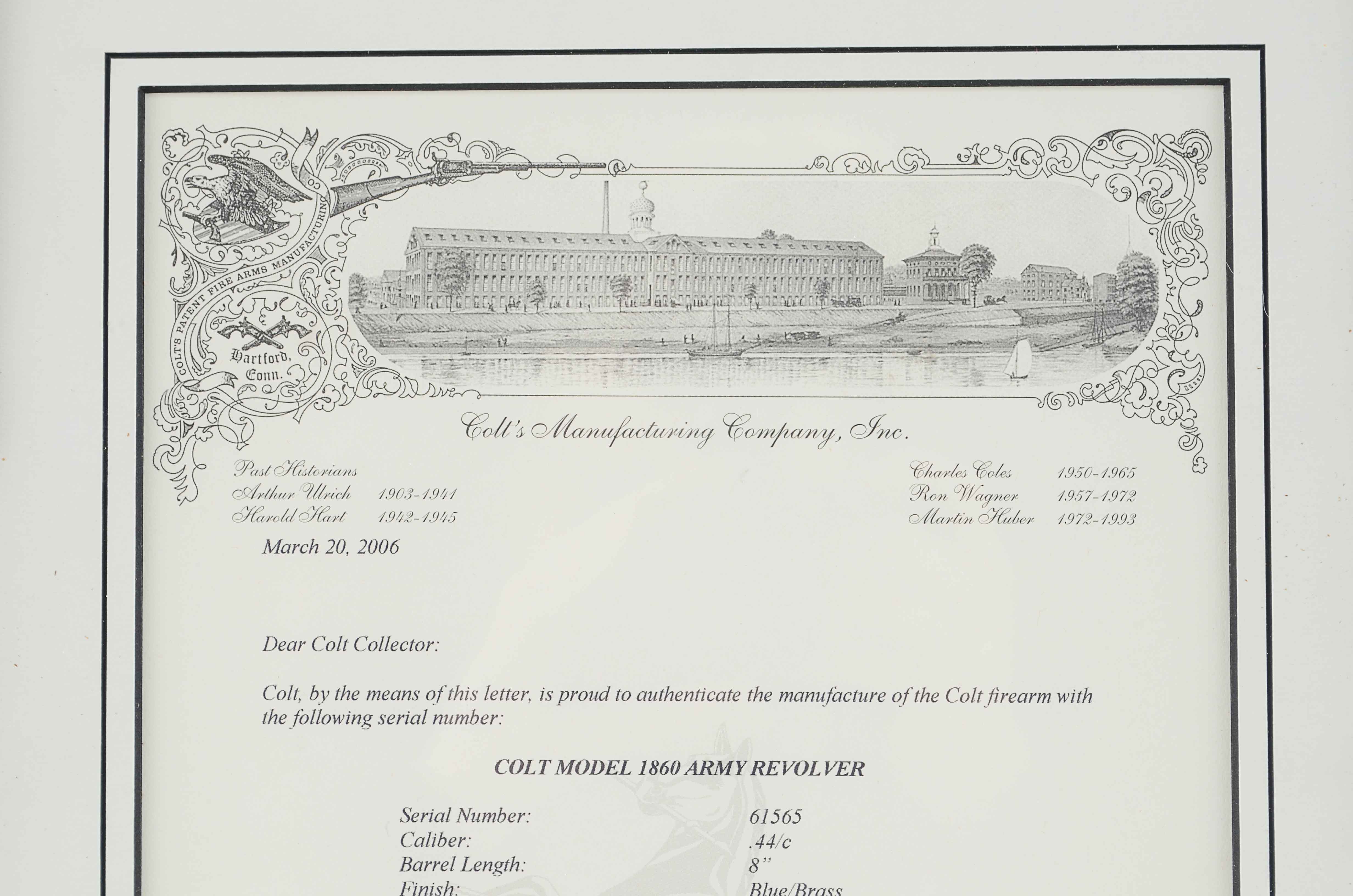 Colt Model 1860 Army Revolver, Percussion, circa 1862, Civil War Era