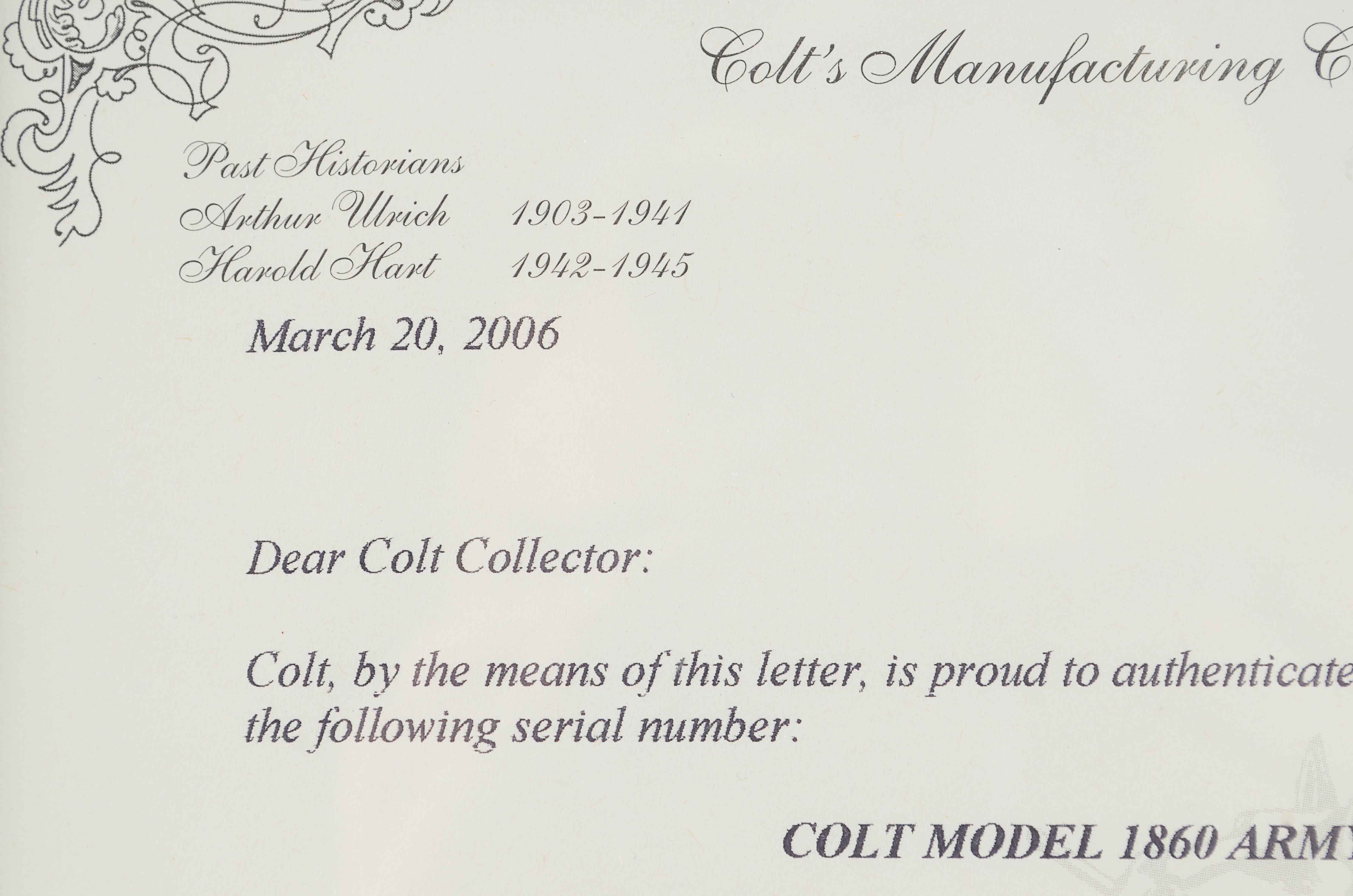 Colt Model 1860 Army Revolver, Percussion, circa 1862, Civil War Era