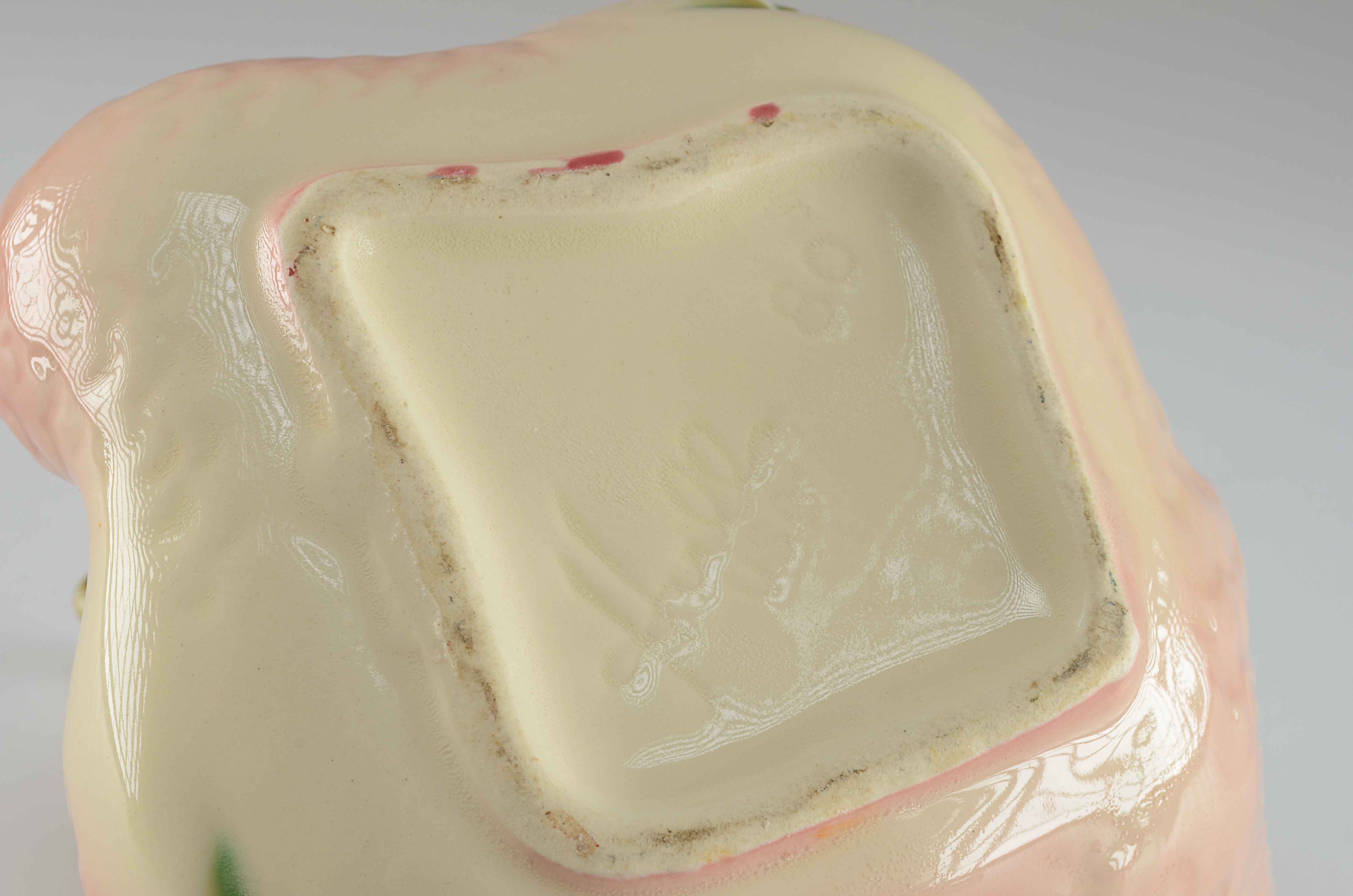 Vintage Hull Pottery Green and Pink Duck Planter