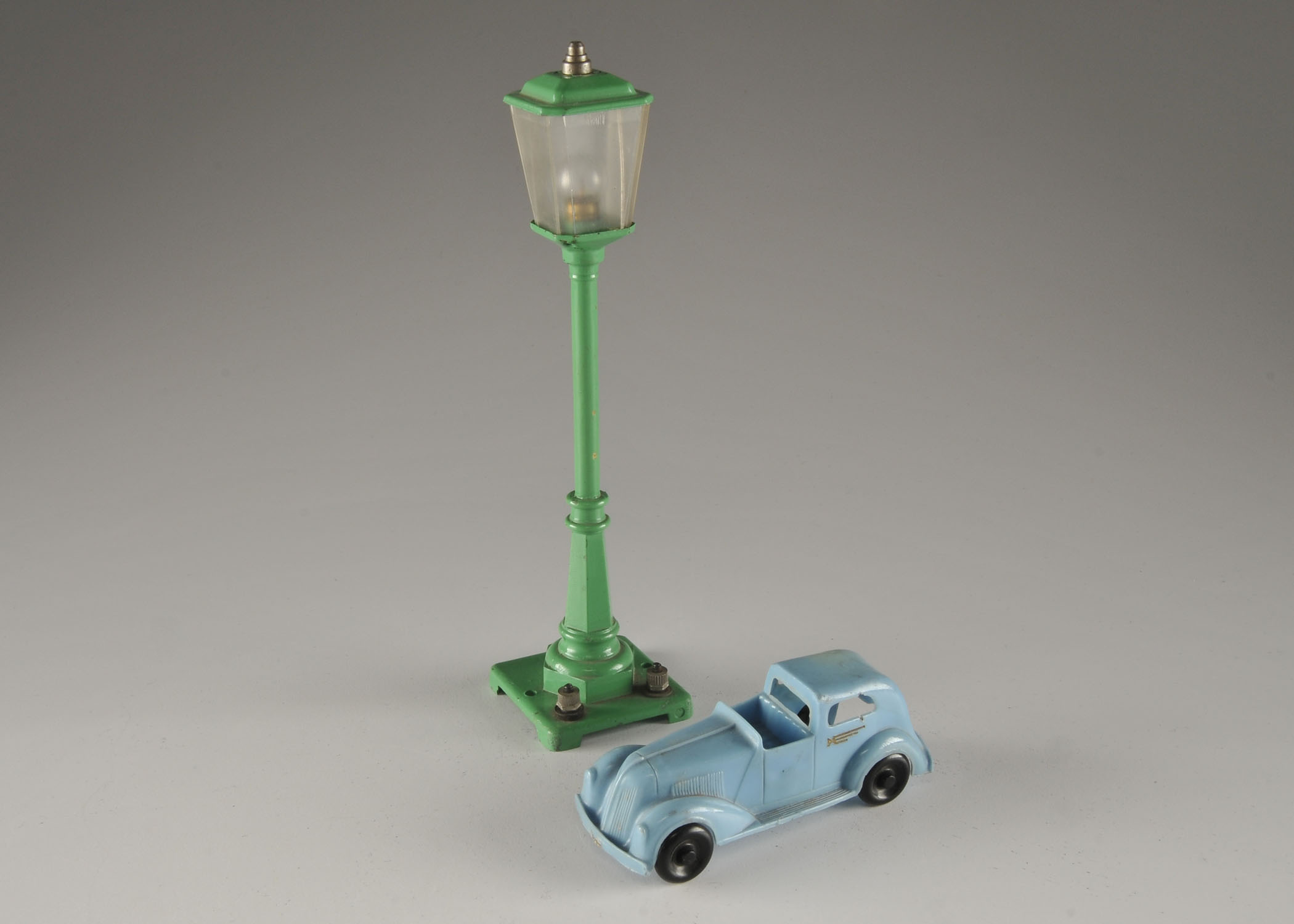 Vintage Toy Lamppost and Car