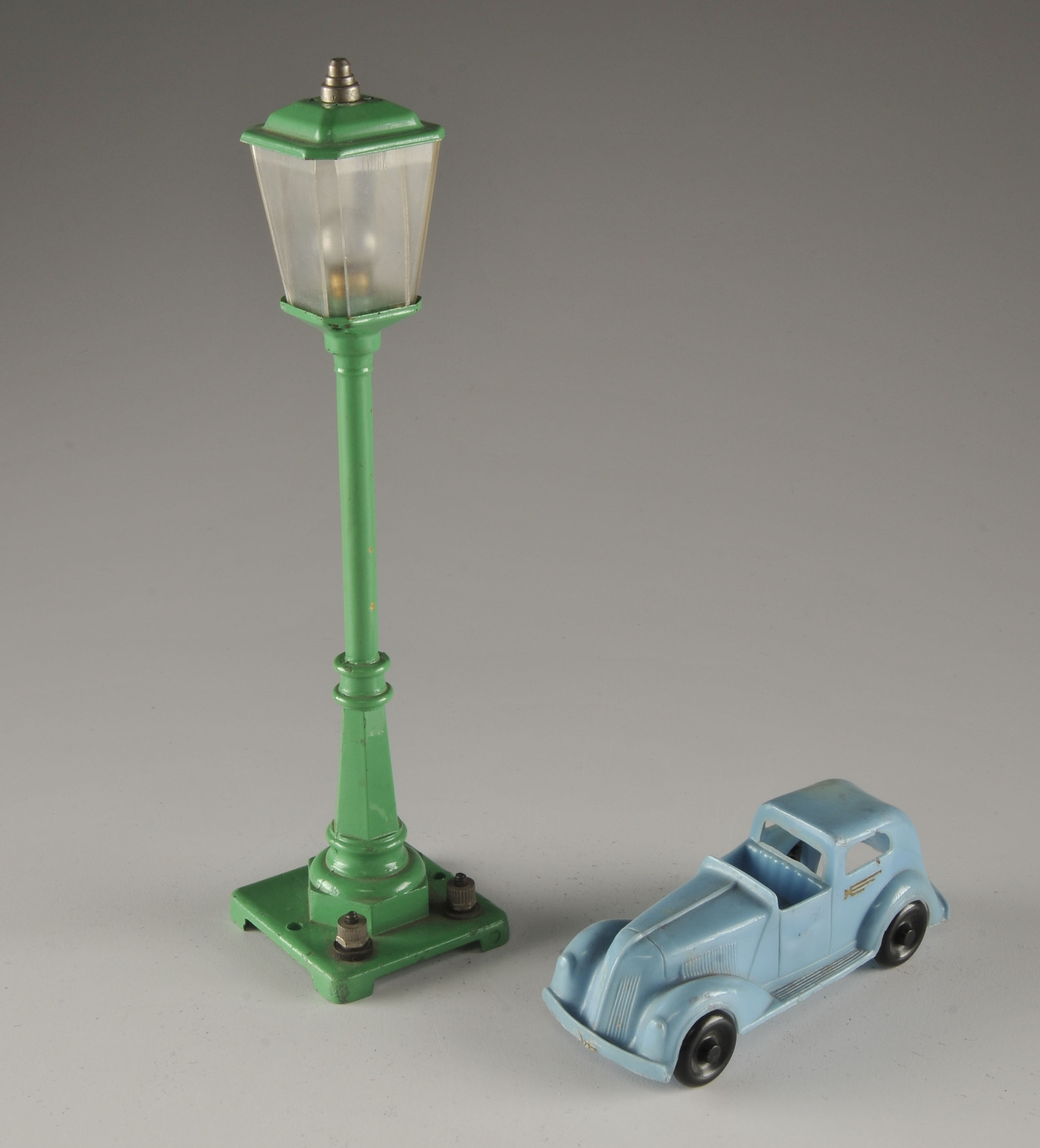 Vintage Toy Lamppost and Car
