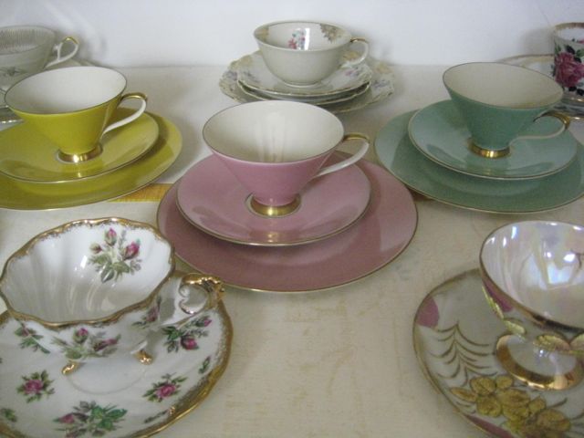 Ten Tea Cups and Saucers