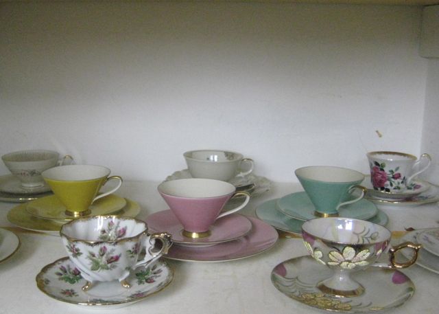 Ten Tea Cups and Saucers