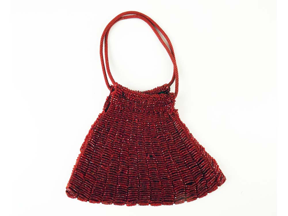 1920's Red Beaded Flapper Bag