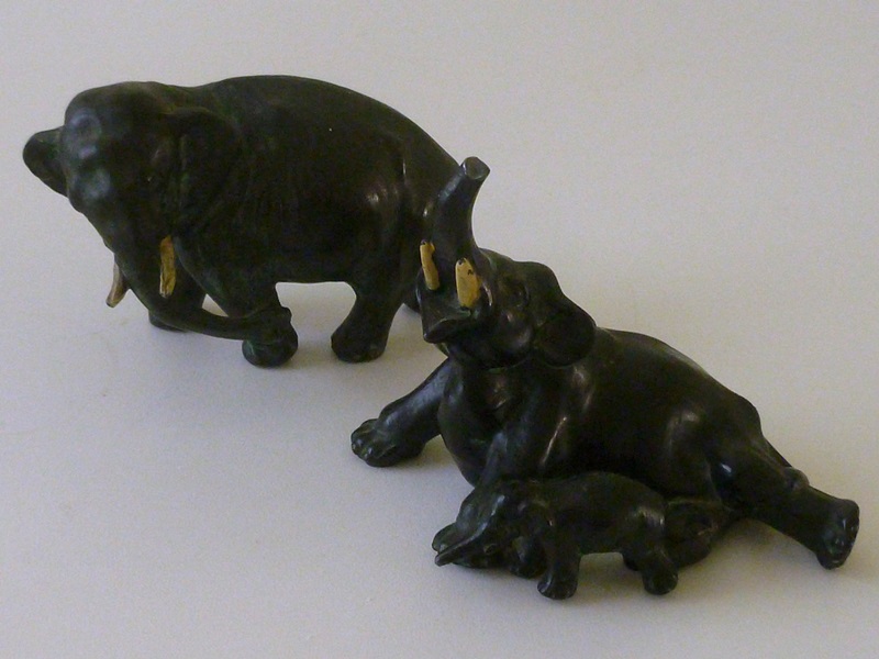 Vintage Cast Metal Elephants