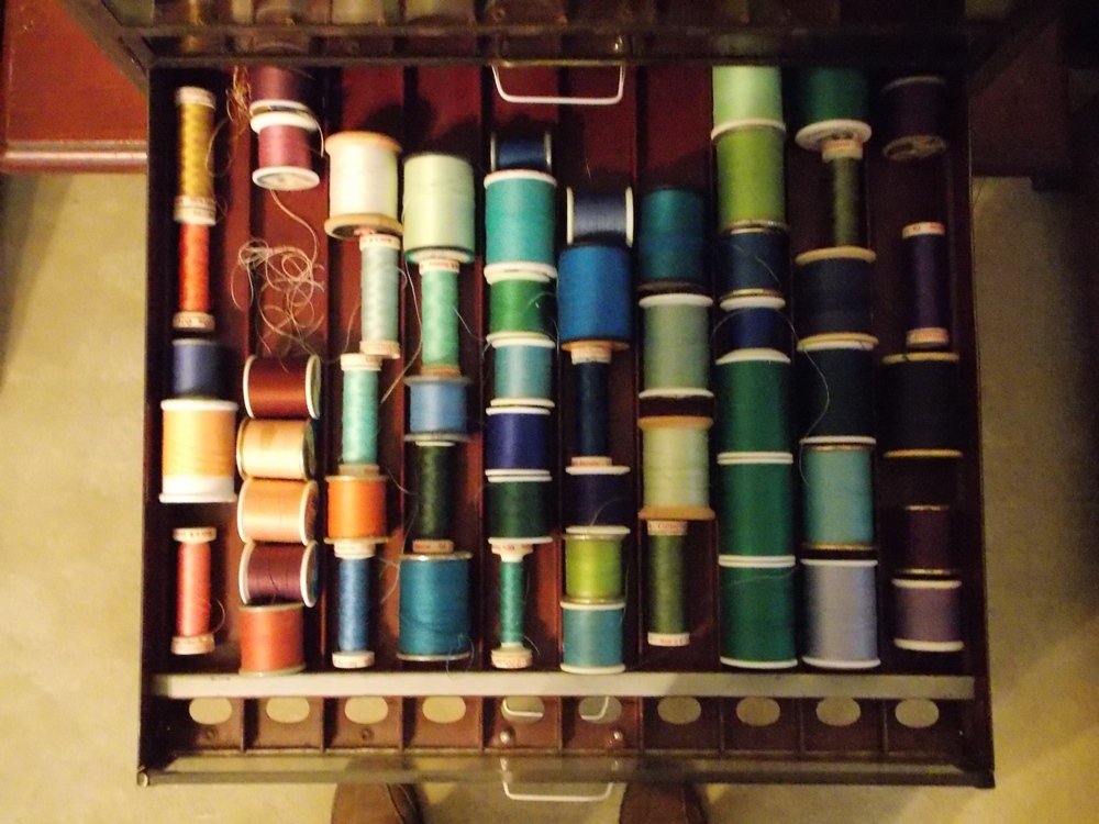 Antique Sewing Thread Box