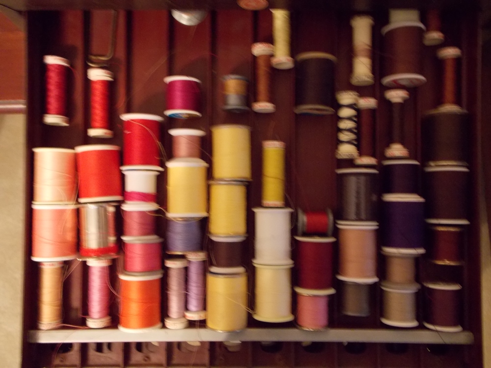 Antique Sewing Thread Box