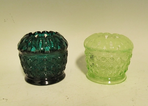 Pair of Vintage Green Glass Vases
