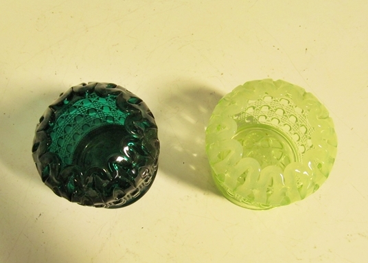 Pair of Vintage Green Glass Vases