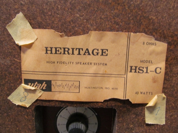 Vintage Utah Heritage HS1-C Speaker
