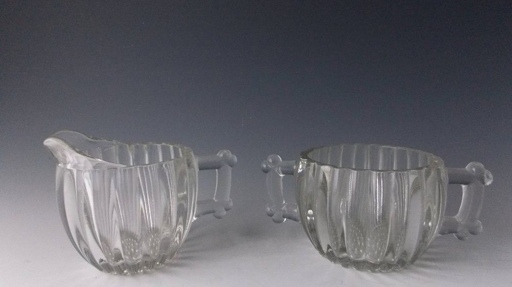 Vintage Bamboo Cream & Sugar Set