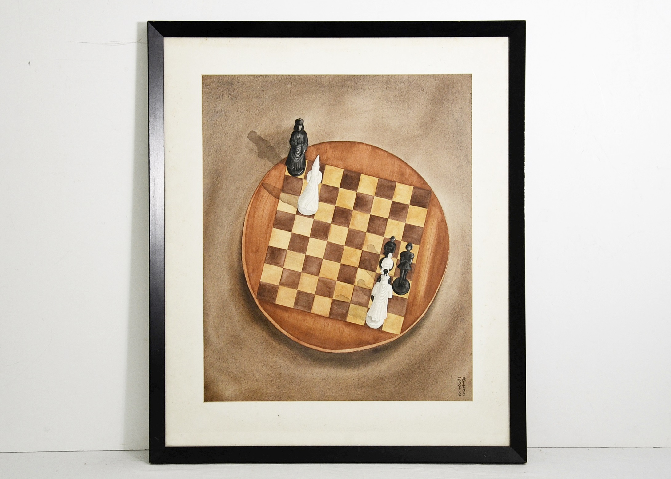 Joyce Attee watercolor titled "Stalemate".