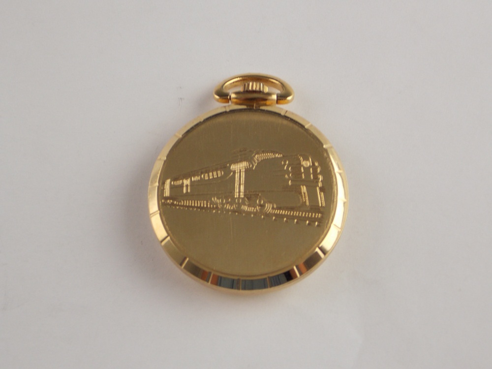 Waltham Train Pocket Watch Gold Plated Case