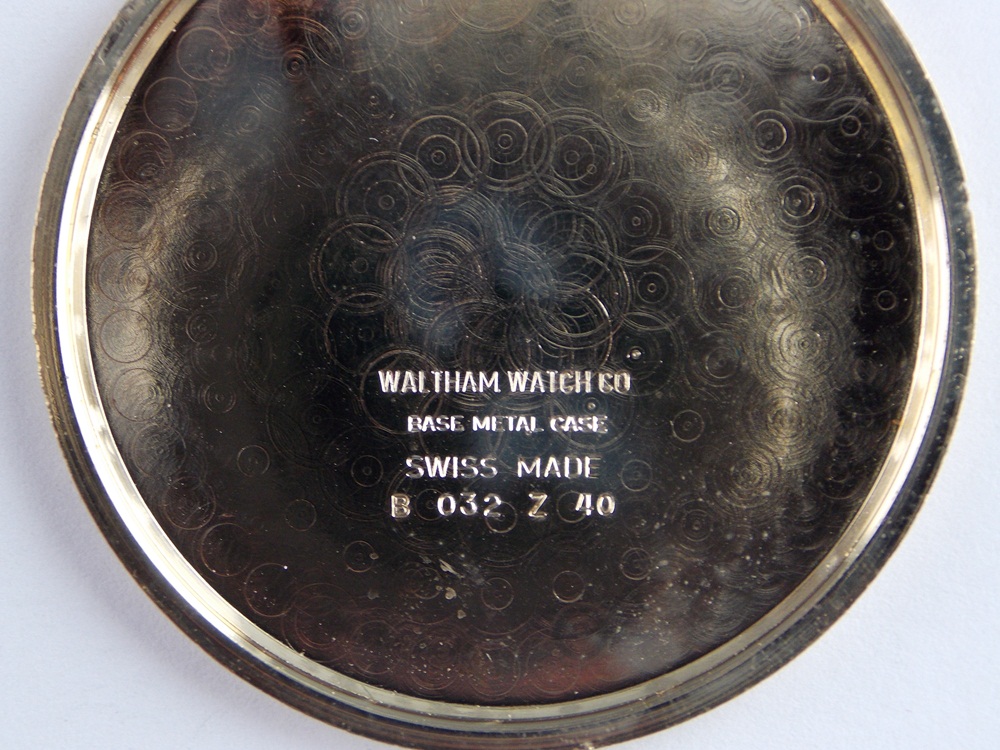 Waltham Train Pocket Watch Gold Plated Case