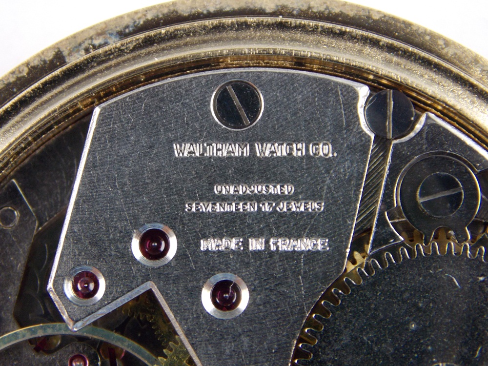 Waltham Train Pocket Watch Gold Plated Case