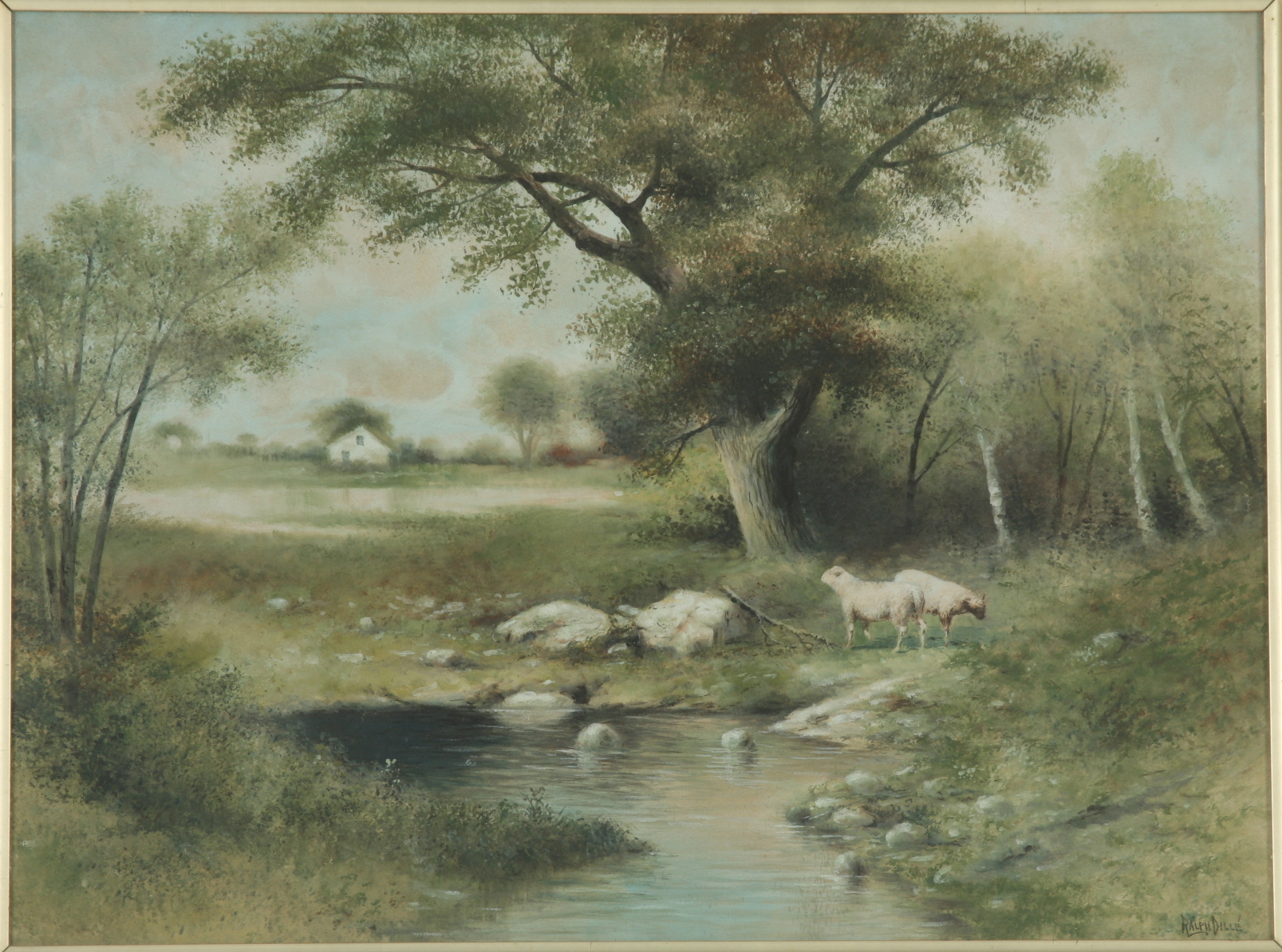 Original Ralph Dille Gouache on Paper Painting