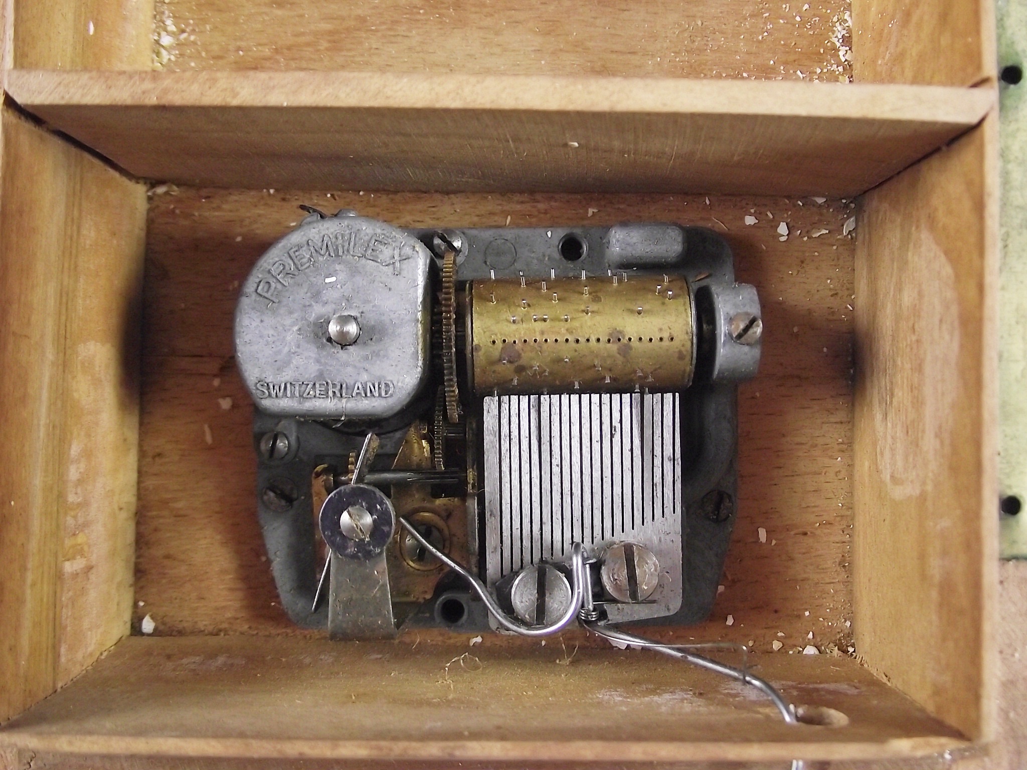 Two vintage music boxes.