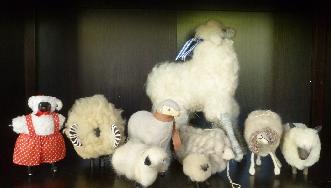 Collection of Toy Sheep Made with Real Wool