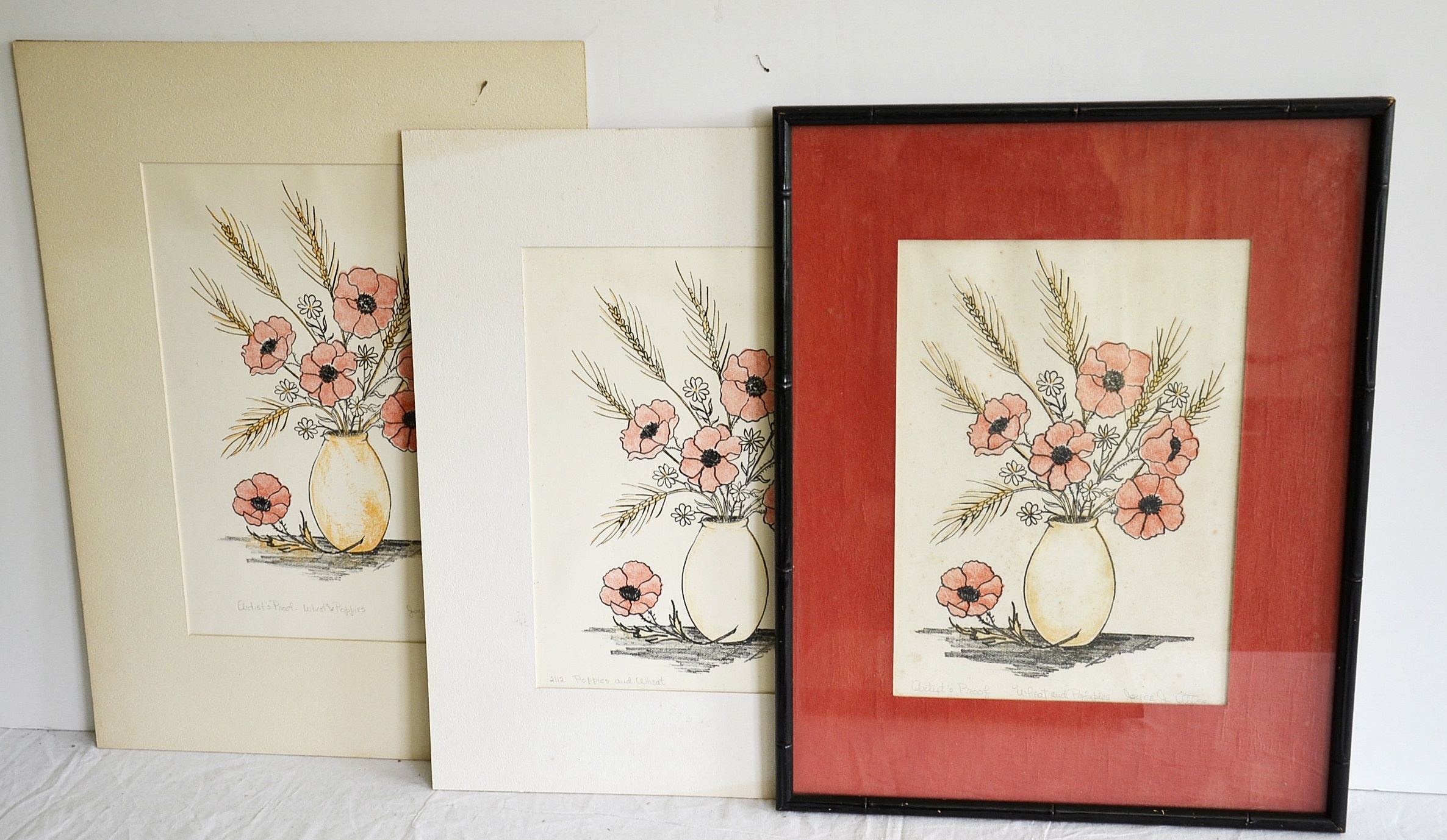 Joyce Attee, collection of signed prints in botanical theme.