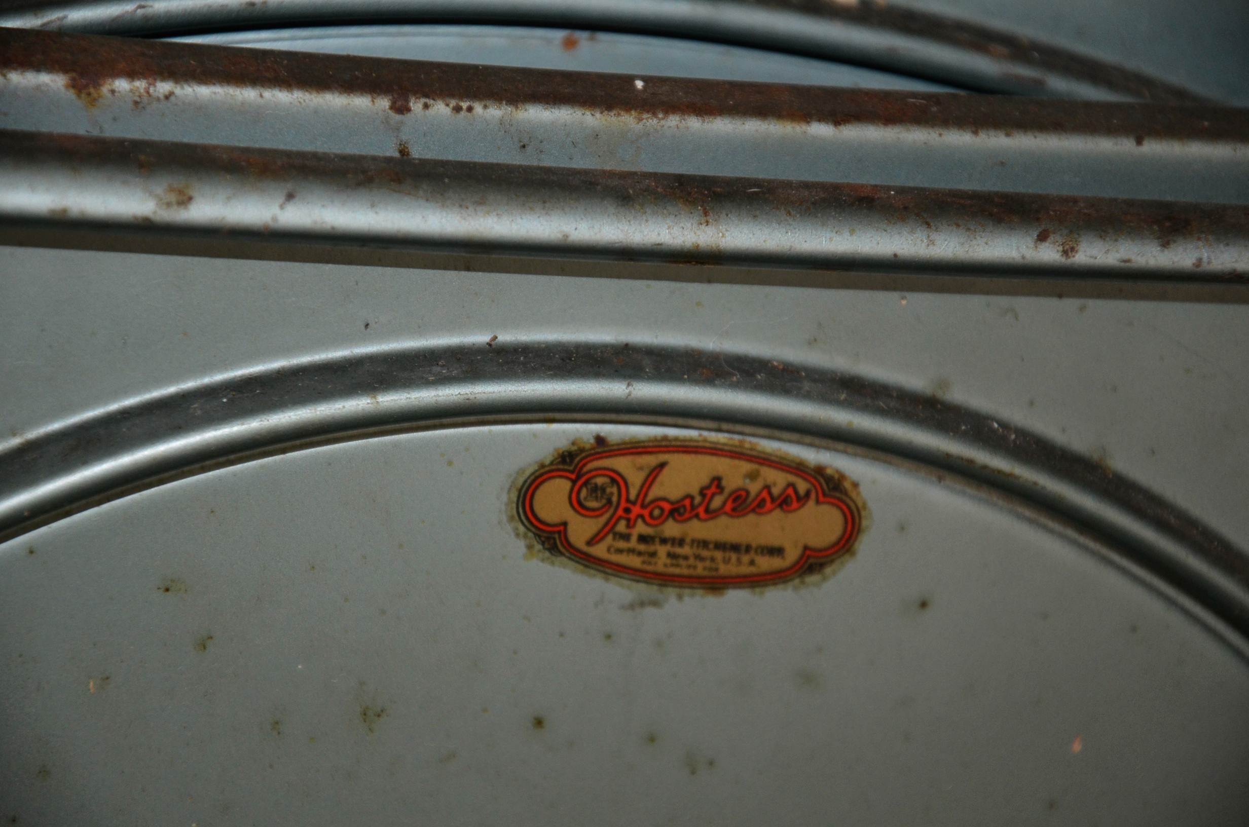 Vintage filing cabinet and folding chairs.