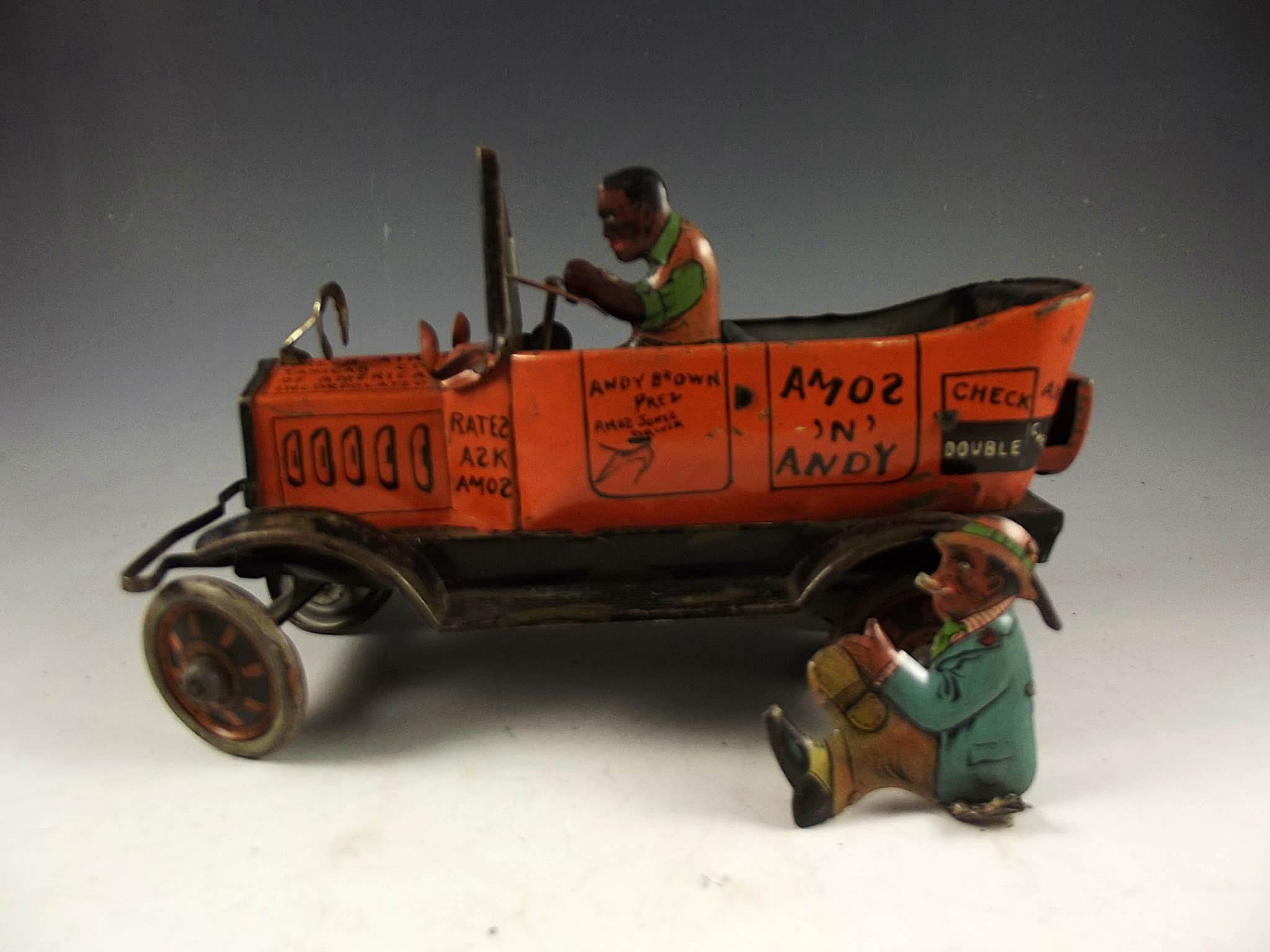 Circa 1930's Amos 'n Andy tin Fresh Air Taxi Cab.