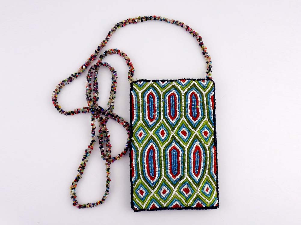 Vintage Geometric Beaded Bag