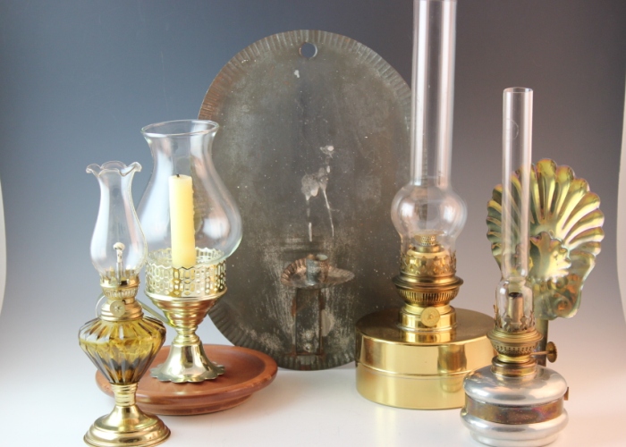 Vintage Oil Lamps & Candle Holders