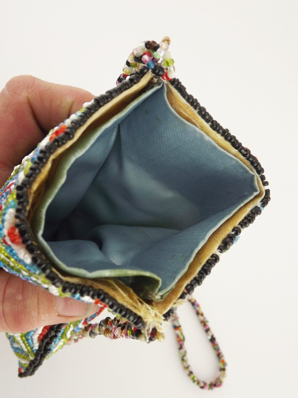Vintage Geometric Beaded Bag