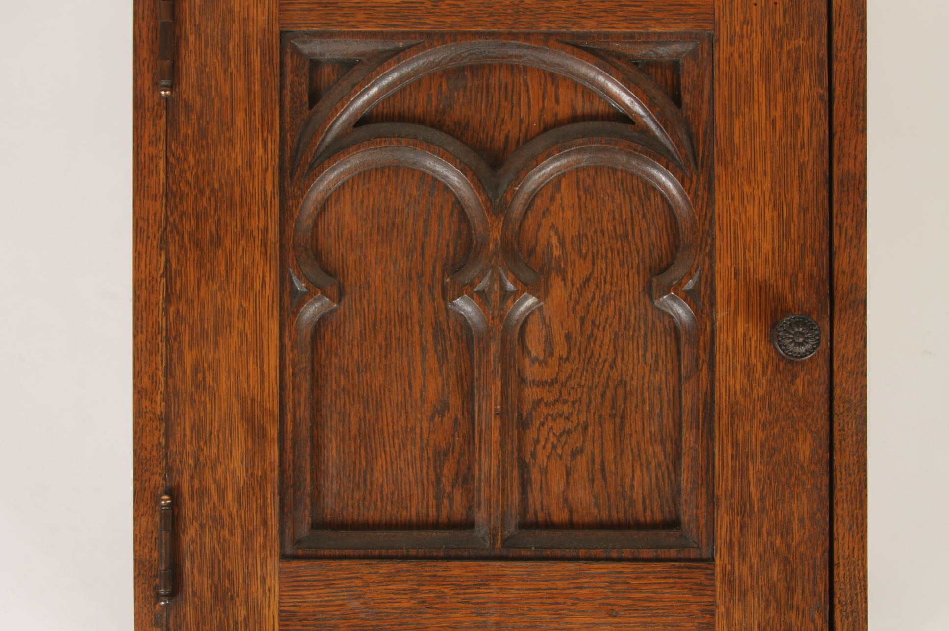 Neo-Gothic Early 20c Oak Ambry Cabinet