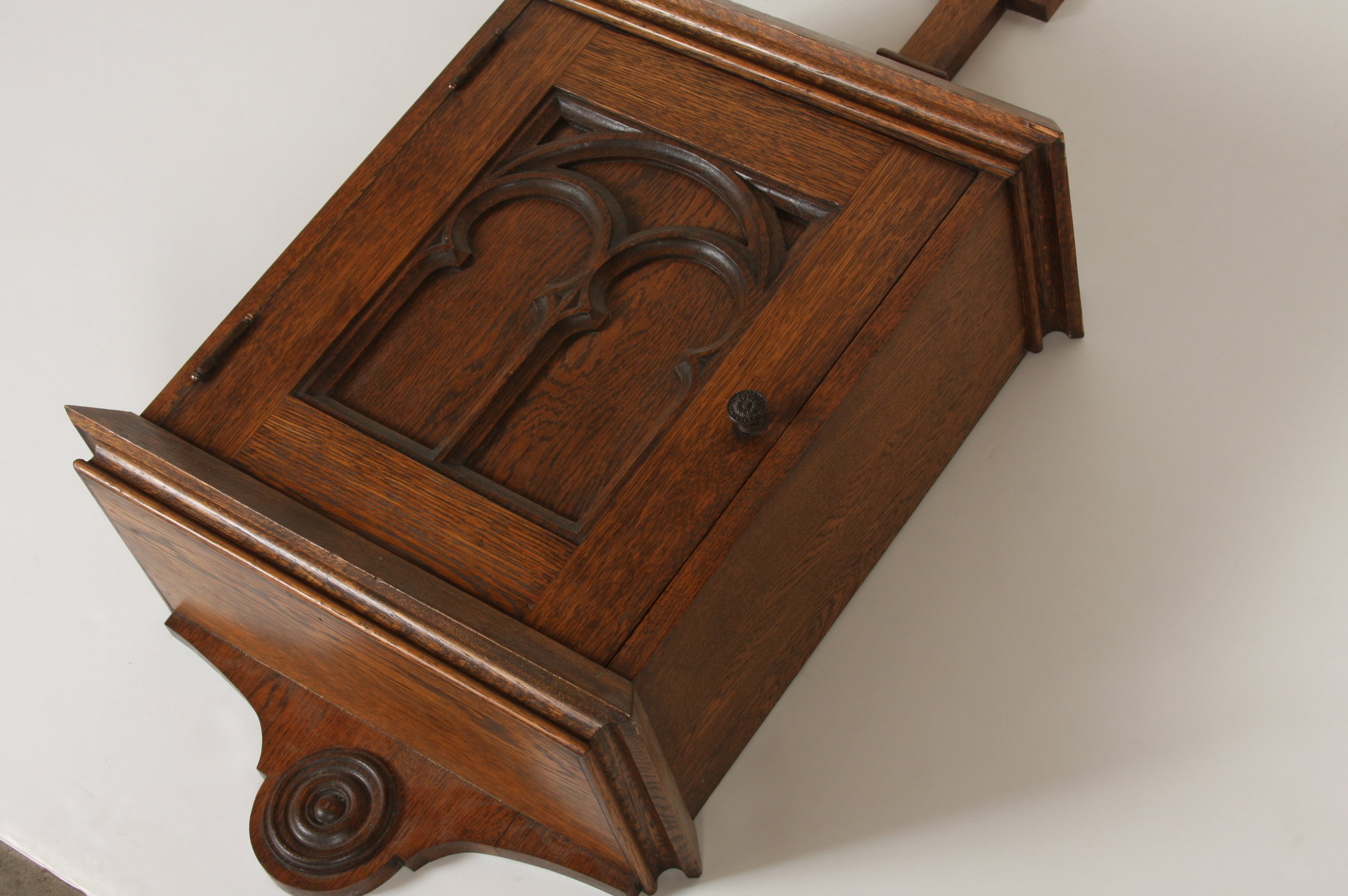 Neo-Gothic Early 20c Oak Ambry Cabinet