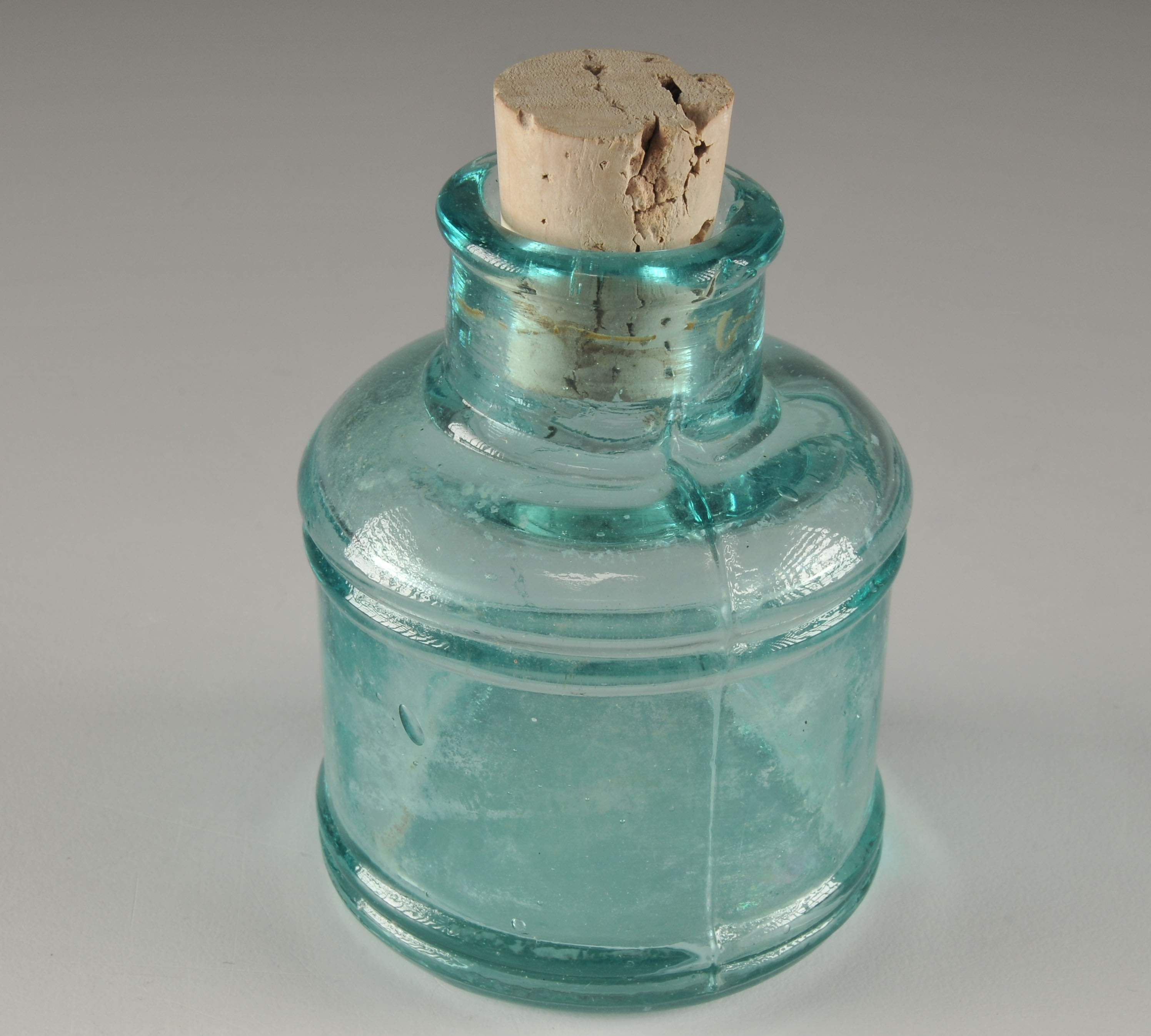 Blue Glass Ink Bottle