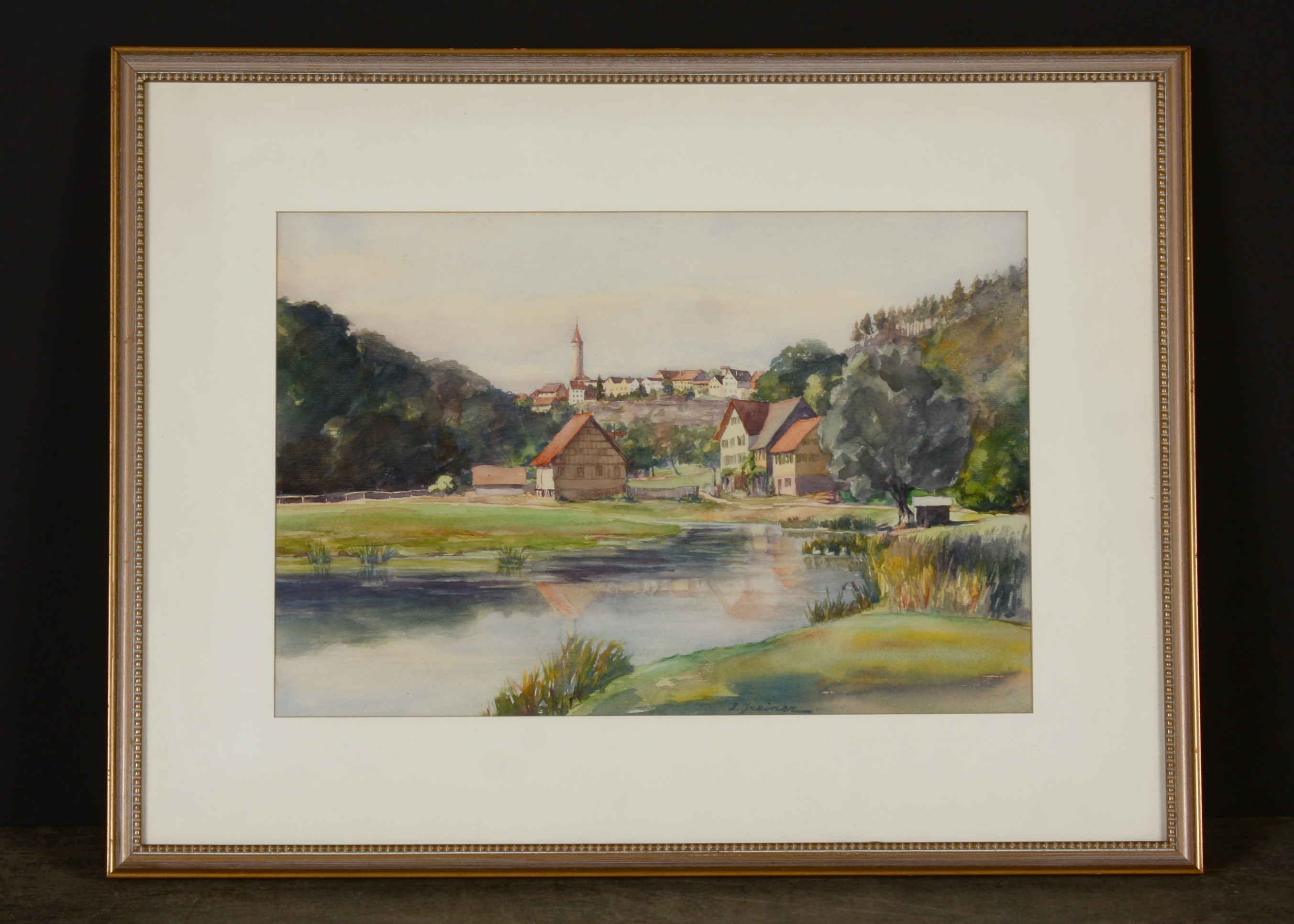 Anton Greiner Watercolor on Paper, Landscape