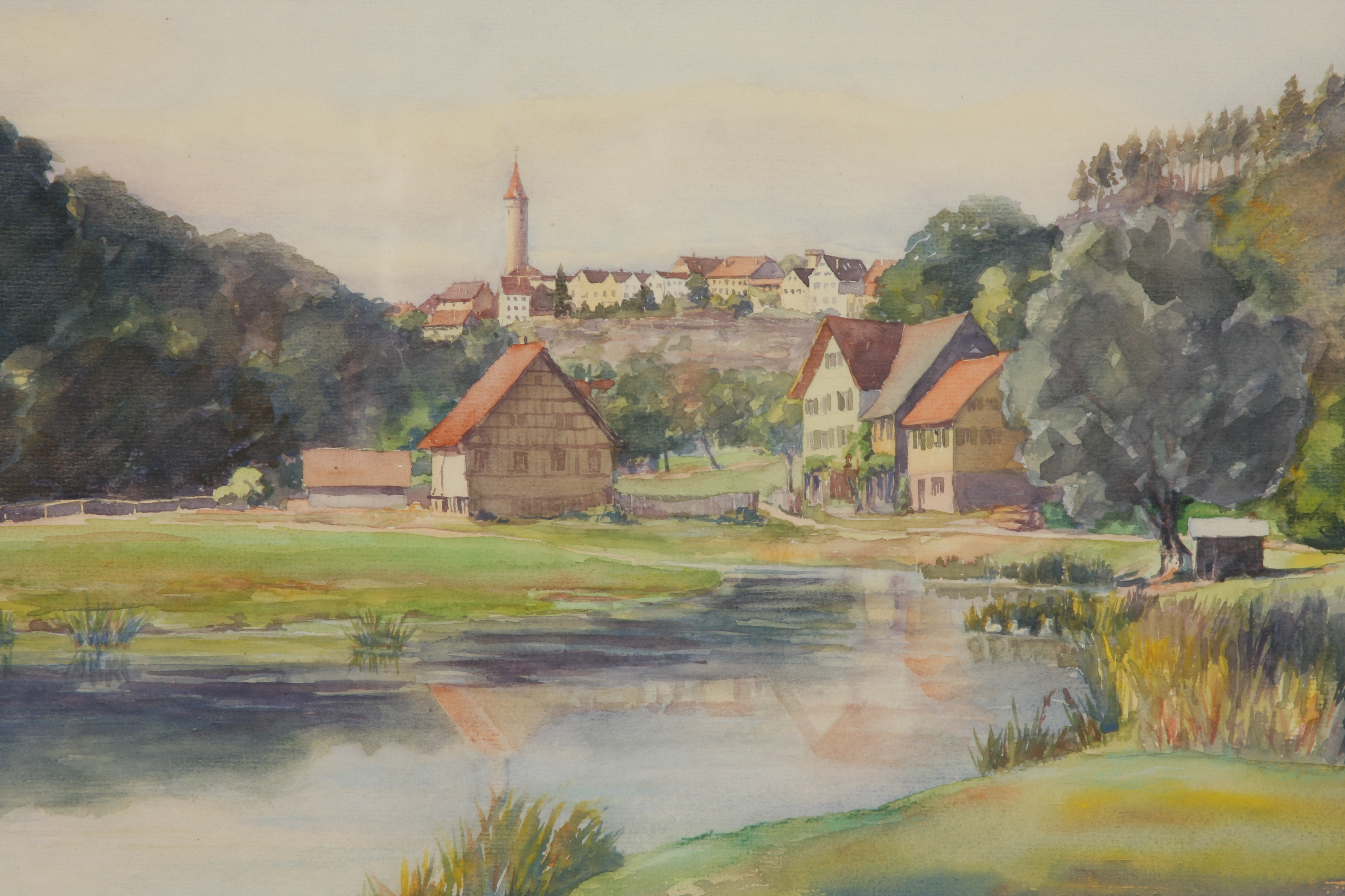 Anton Greiner Watercolor on Paper, Landscape