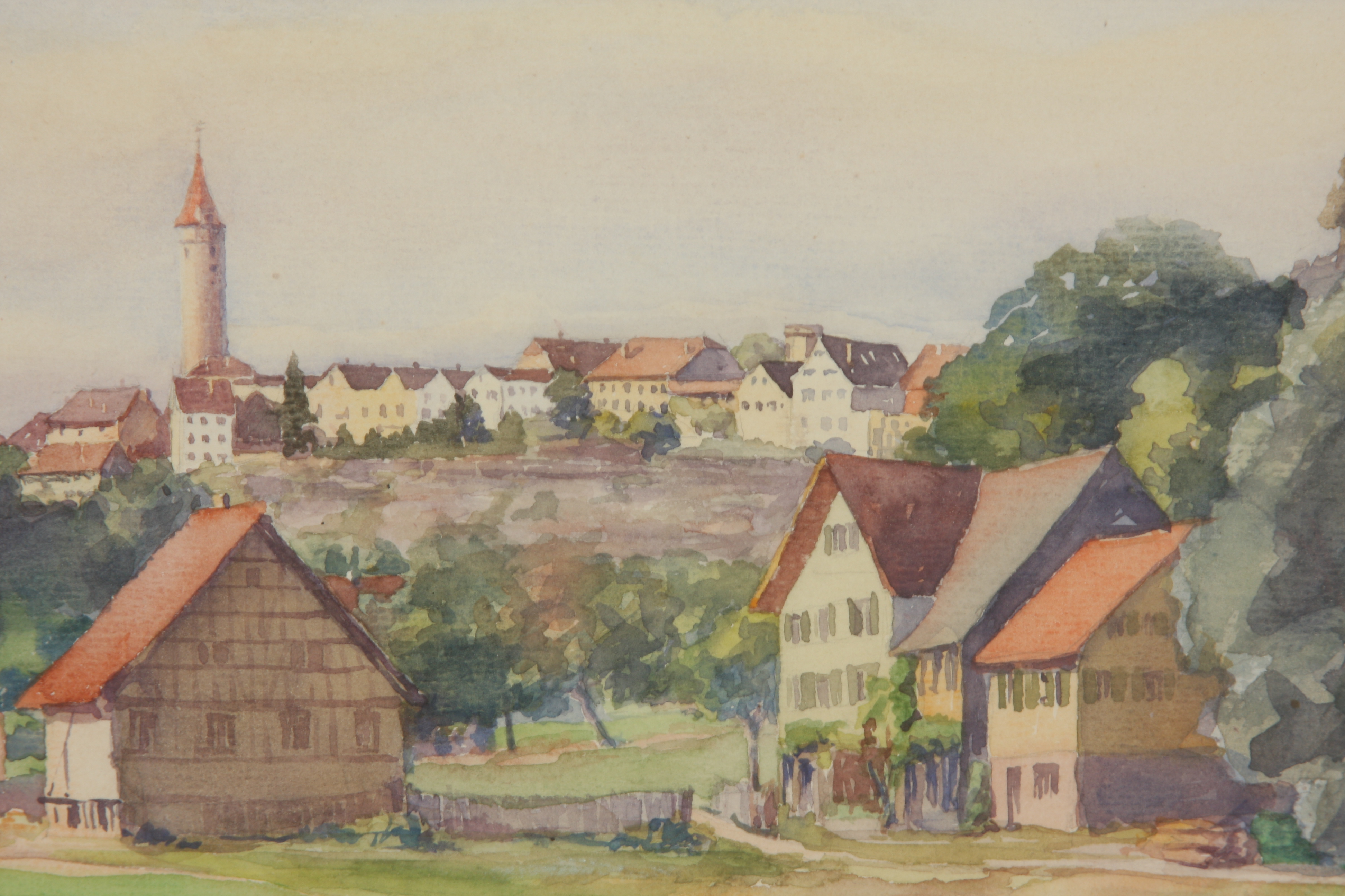 Anton Greiner Watercolor on Paper, Landscape