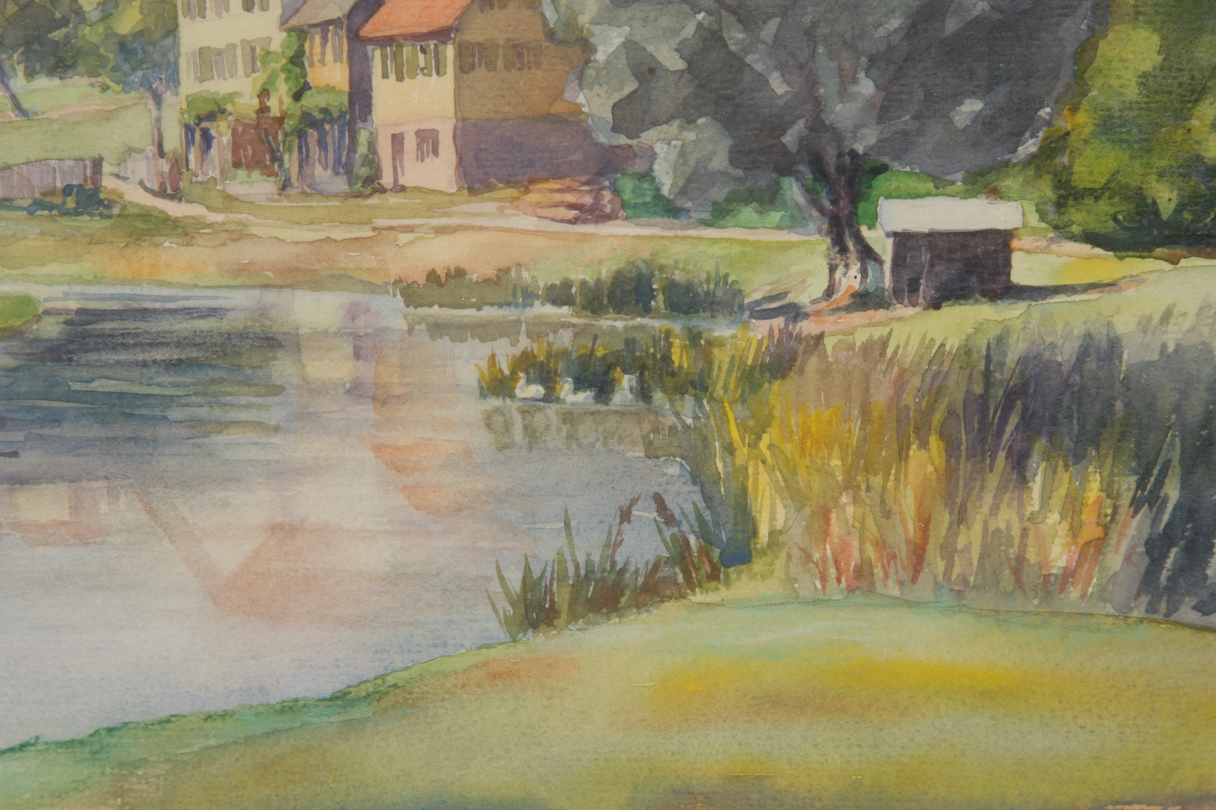 Anton Greiner Watercolor on Paper, Landscape