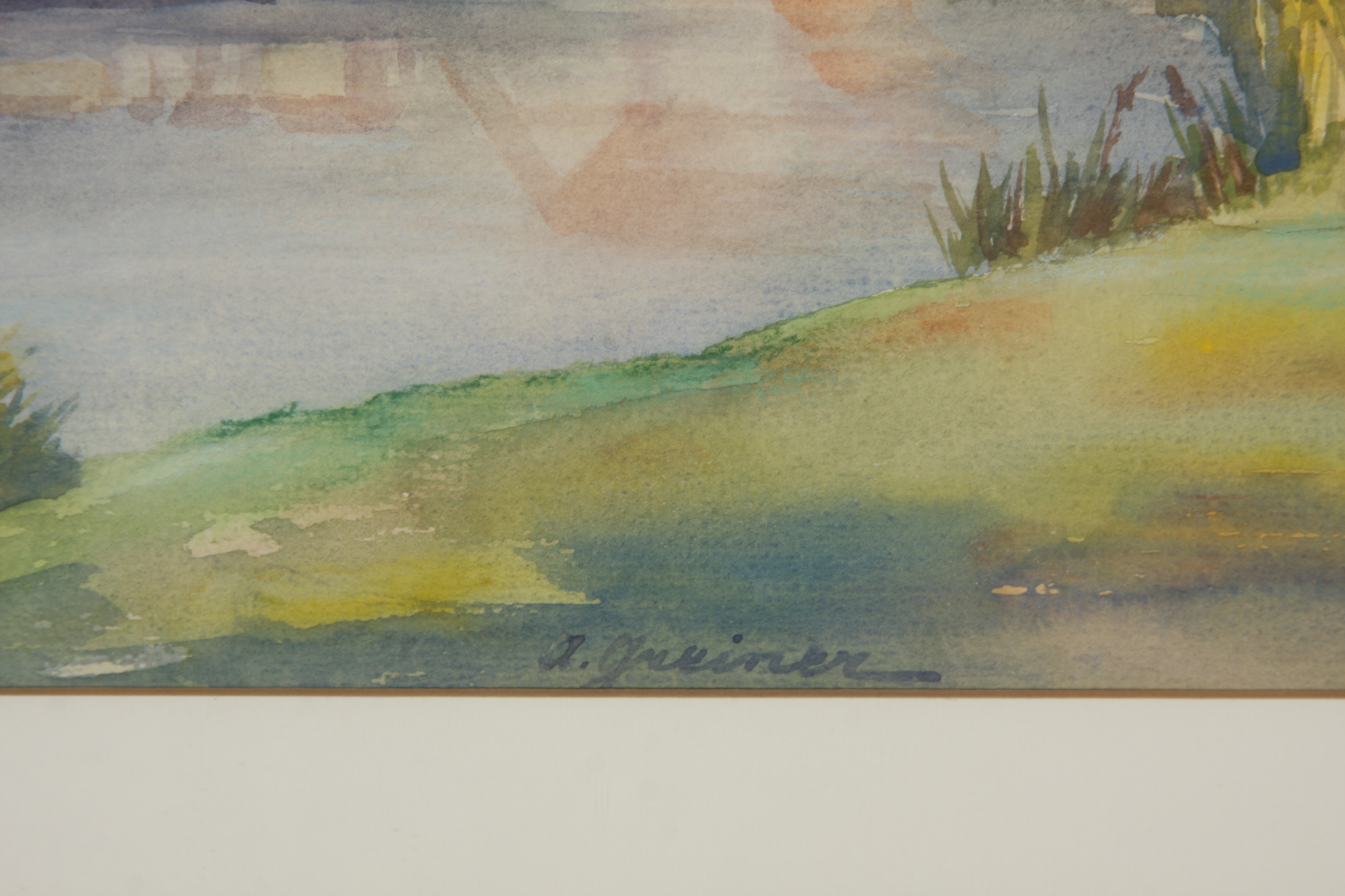 Anton Greiner Watercolor on Paper, Landscape