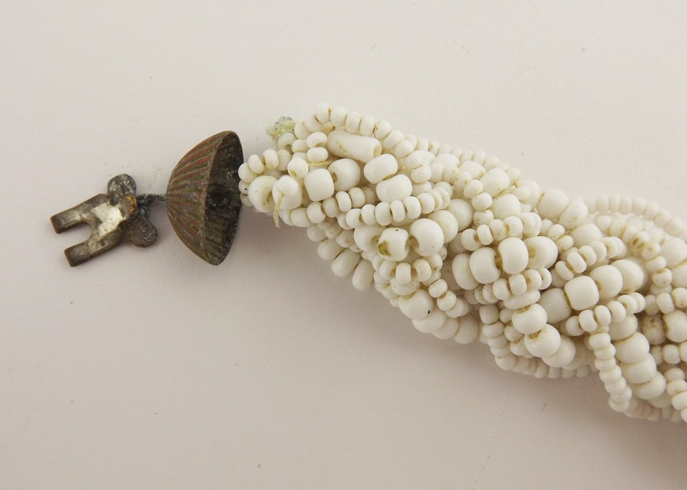Vintage Braided White Bead Necklace and Earring Set