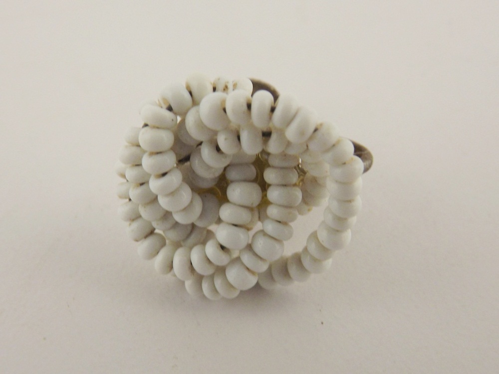 Vintage Braided White Bead Necklace and Earring Set