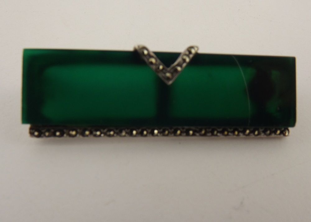 Vintage Rhinestone and Green Stone Jewelry