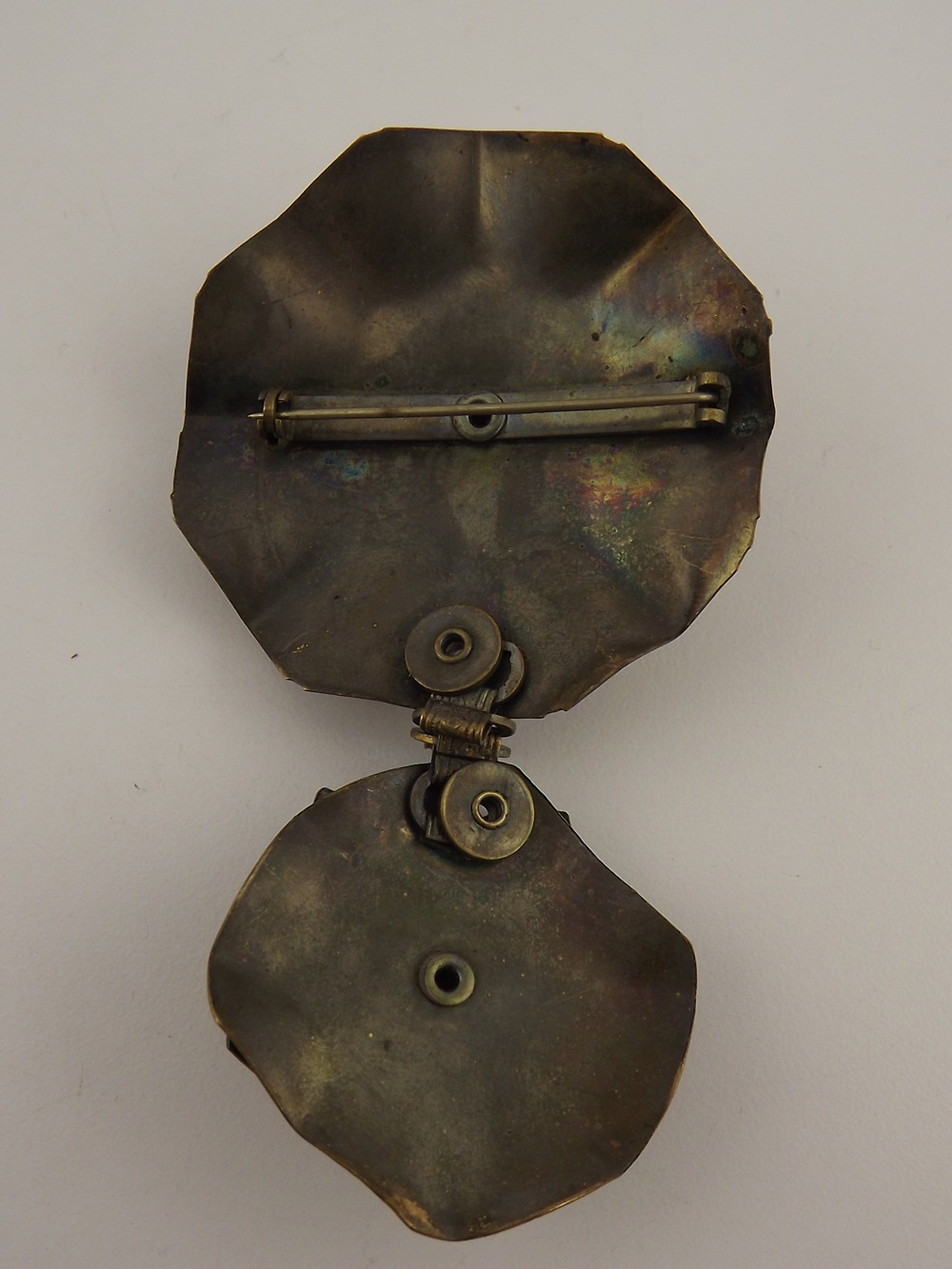 Vintage Copper Floral Drop Pin