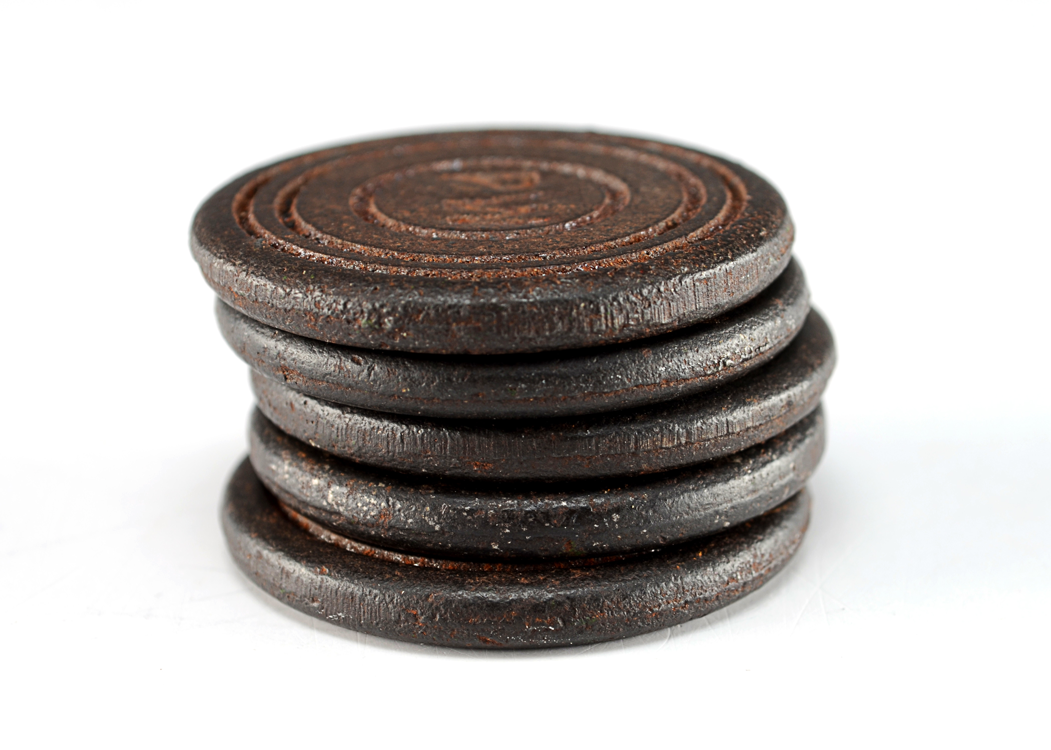 Five Small Round Cast Iron Markers