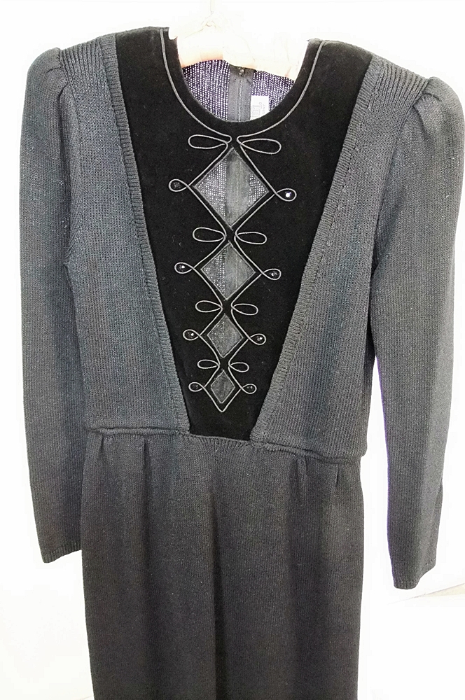 Two St. John by Marie Gray vintage knitted dresses